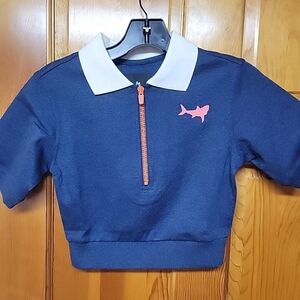 MAGNLENS 1/2 Zip Cropped Top Short Sleeve size XS NWT